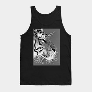 Sepia monochrome black and white tiger Tank Top